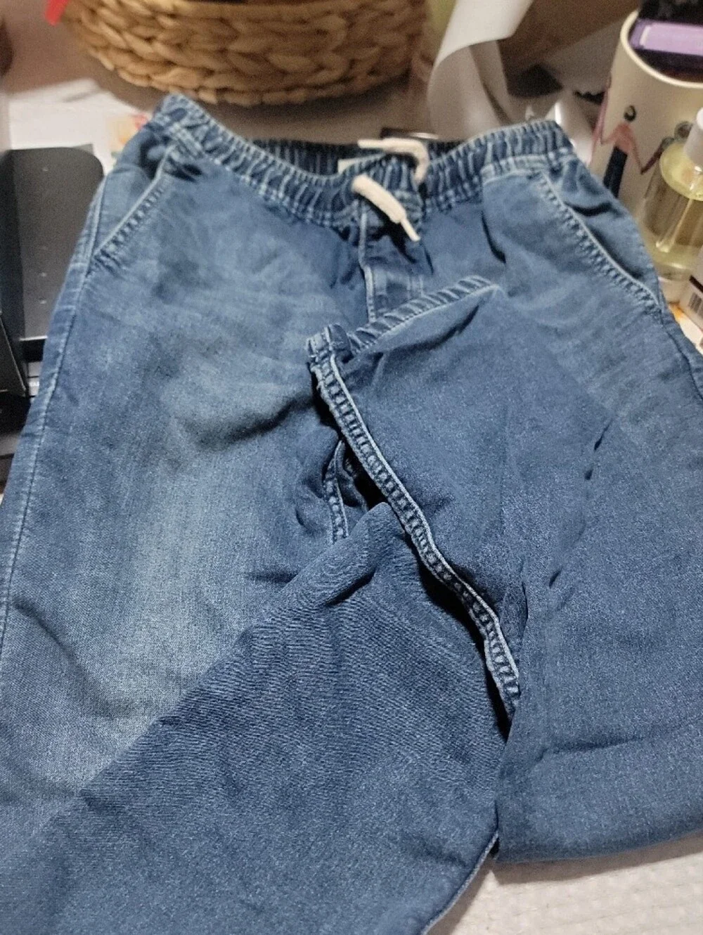 GAP Kids Relaxed Blue Drawstring Waist Jeans Size 1 Regular Brand New
